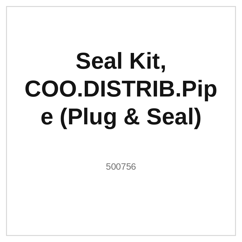 Seal Kit, COO.DISTRIB.Pipe (Plug & Seal)