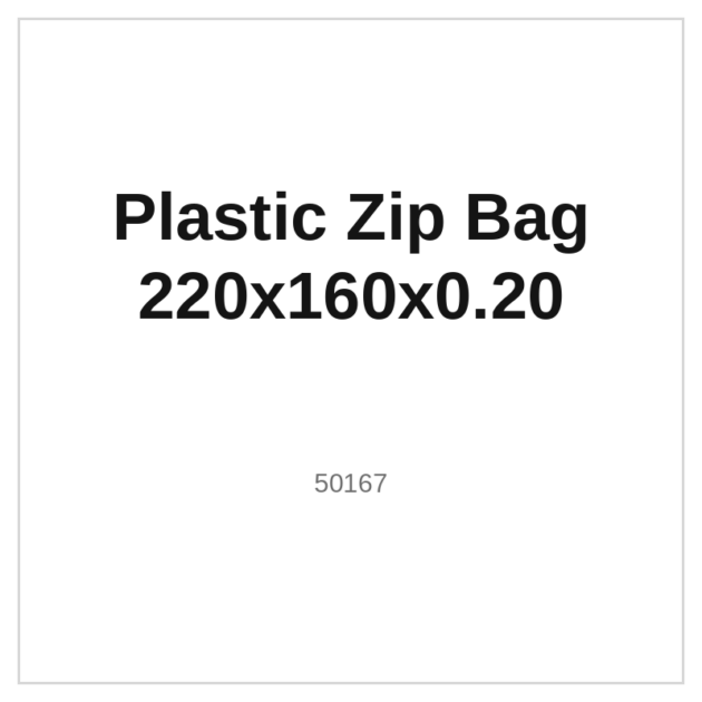 Plastic Zip Bag 220x160x0.20