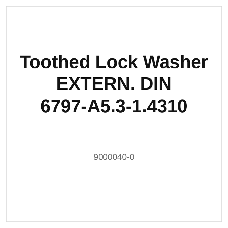Toothed Lock Washer EXTERN. DIN 6797-A5.3-1.4310