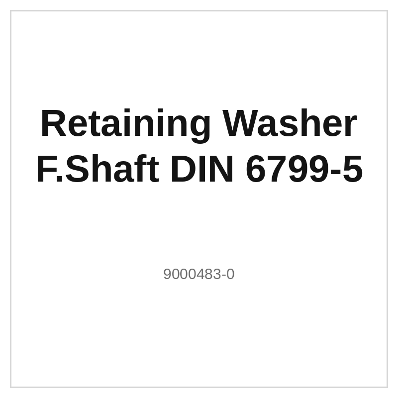 Retaining Washer F.Shaft DIN 6799-5