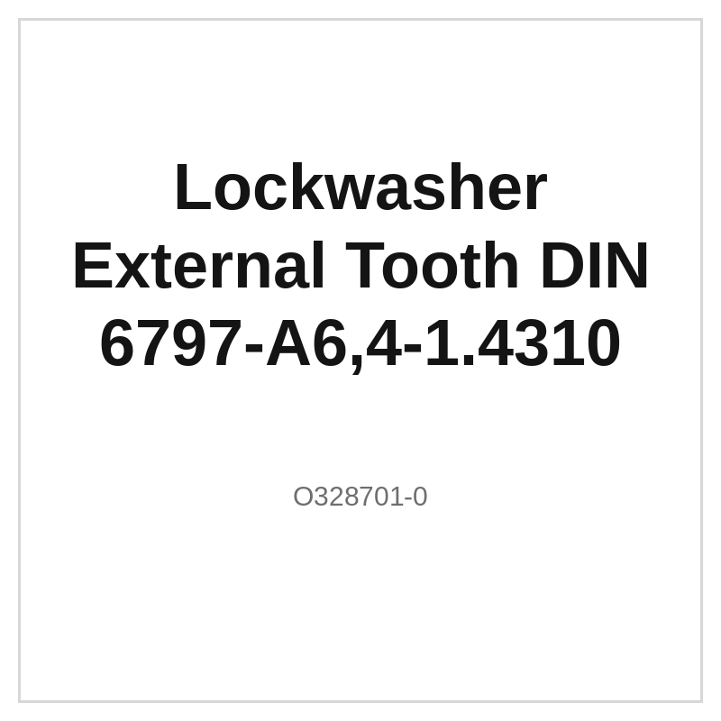 Lockwasher External Tooth DIN 6797-A6,4-1.4310