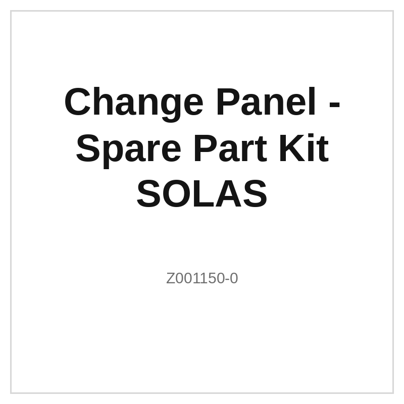 Change Panel - Spare Part Kit SOLAS