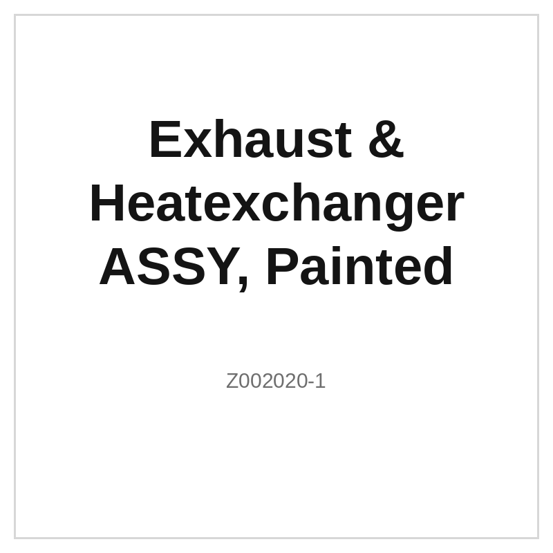 Exhaust & Heatexchanger ASSY, Painted