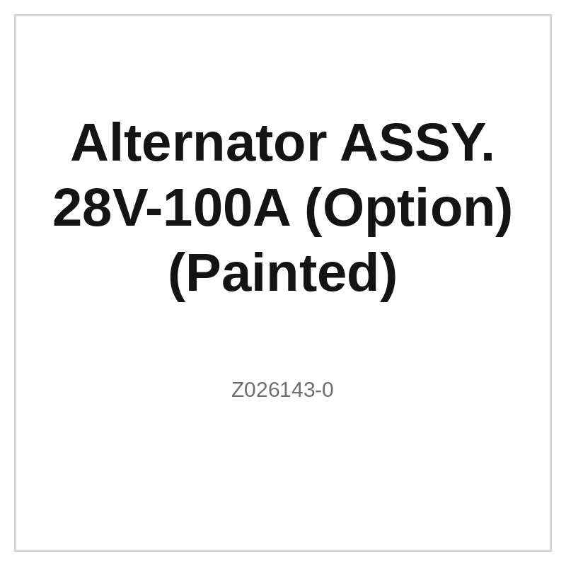 Alternator ASSY. 28V-100A (Option) (Painted)